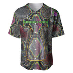 Geb Ancient Egyptian Baseball Jersey with Serpent Throne and Snake Skin Texture Egyptian Earth God Tribute - African Pride
