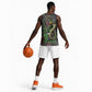 Geb Ancient Egyptian Basketball Jersey with Serpent Throne and Snake Skin Texture Egyptian Earth God Tribute - African Pride