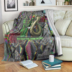 Geb Ancient Egyptian Blanket with Serpent Throne and Snake Skin Texture Egyptian Earth God Tribute - African Pride