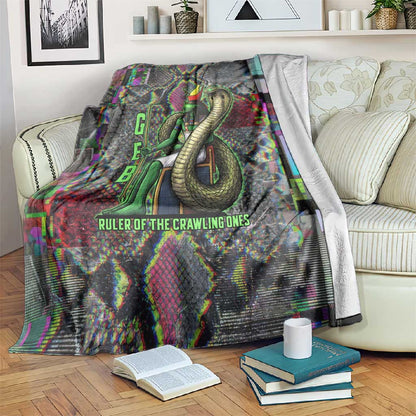 Geb Ancient Egyptian Blanket with Serpent Throne and Snake Skin Texture Egyptian Earth God Tribute - African Pride