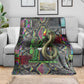 Geb Ancient Egyptian Blanket with Serpent Throne and Snake Skin Texture Egyptian Earth God Tribute - African Pride