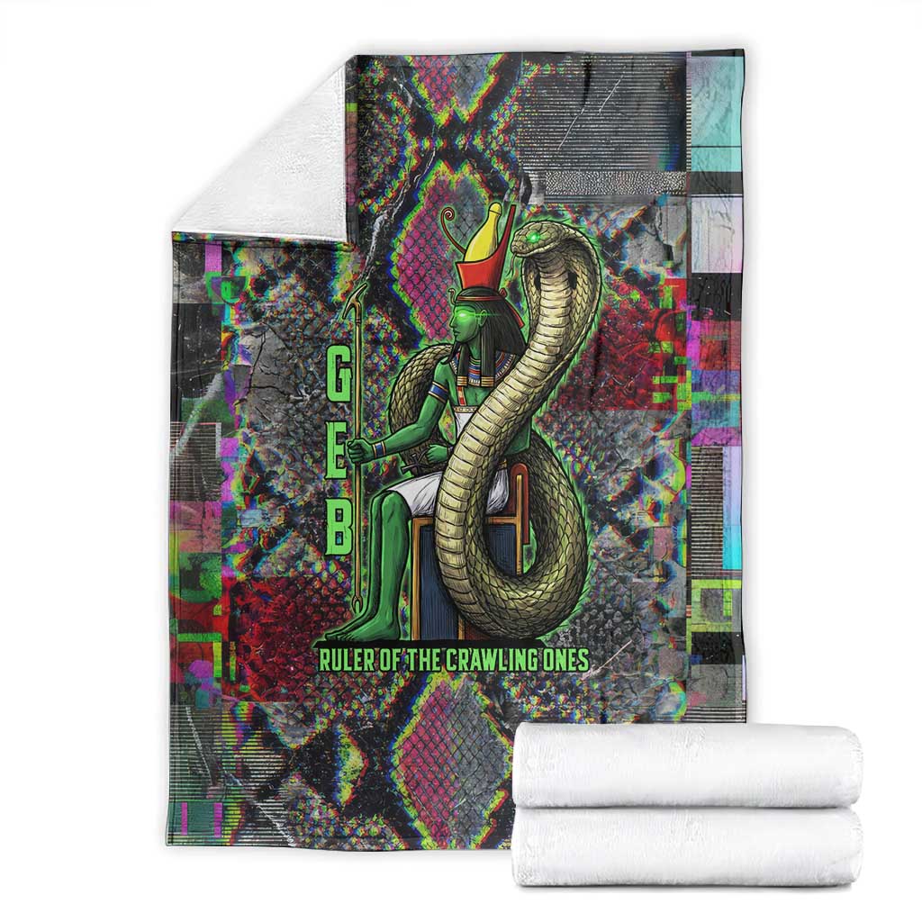 Geb Ancient Egyptian Blanket with Serpent Throne and Snake Skin Texture Egyptian Earth God Tribute - African Pride
