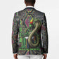 Geb Ancient Egyptian Blazer with Serpent Throne and Snake Skin Texture Egyptian Earth God Tribute - African Pride