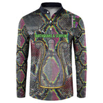 Geb Ancient Egyptian Button Sweatshirt with Serpent Throne and Snake Skin Texture Egyptian Earth God Tribute