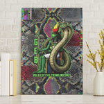 Geb Ancient Egyptian Canvas Wall Art with Serpent Throne and Snake Skin Texture Egyptian Earth God Tribute - African Pride