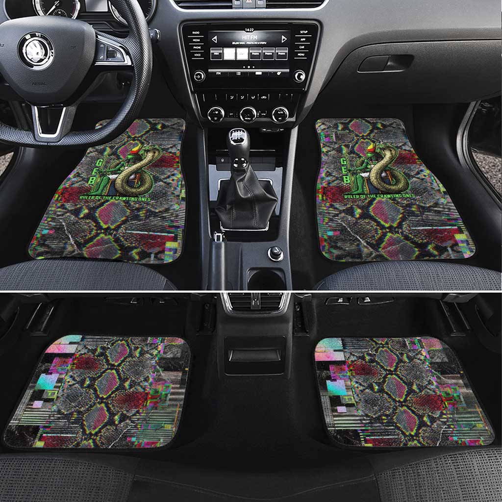 Geb Ancient Egyptian Car Mats with Serpent Throne and Snake Skin Texture Egyptian Earth God Tribute - African Pride