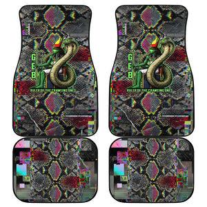 Geb Ancient Egyptian Car Mats with Serpent Throne and Snake Skin Texture Egyptian Earth God Tribute - African Pride