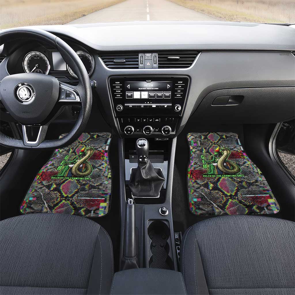 Geb Ancient Egyptian Car Mats with Serpent Throne and Snake Skin Texture Egyptian Earth God Tribute - African Pride