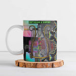 Geb Ancient Egyptian Ceramic Mug with Serpent Throne and Snake Skin Texture Egyptian Earth God Tribute - African Pride