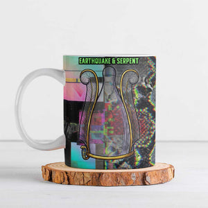 Geb Ancient Egyptian Ceramic Mug with Serpent Throne and Snake Skin Texture Egyptian Earth God Tribute - African Pride