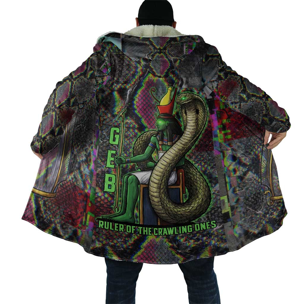 Geb Ancient Egyptian Cloak with Serpent Throne and Snake Skin Texture Egyptian Earth God Tribute - African Pride