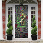 Geb Ancient Egyptian Door Cover with Serpent Throne and Snake Skin Texture Egyptian Earth God Tribute - African Pride