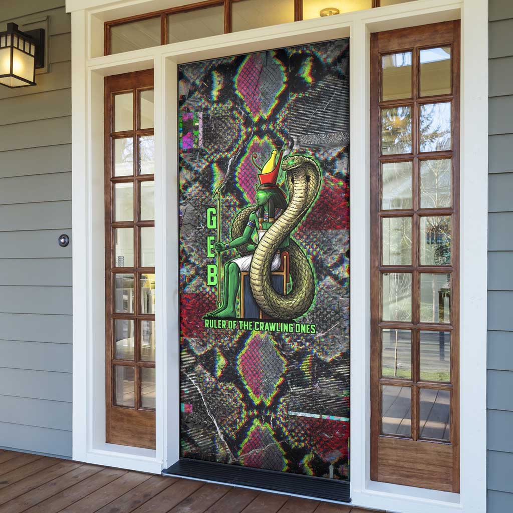 Geb Ancient Egyptian Door Cover with Serpent Throne and Snake Skin Texture Egyptian Earth God Tribute - African Pride