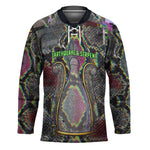 Geb Ancient Egyptian Hockey Jersey with Serpent Throne and Snake Skin Texture Egyptian Earth God Tribute - African Pride