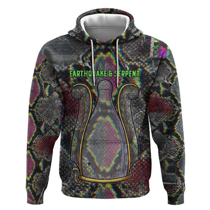 Geb Ancient Egyptian Hoodie with Serpent Throne and Snake Skin Texture Egyptian Earth God Tribute - African Pride
