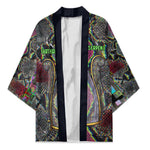 Geb Ancient Egyptian Kimono with Serpent Throne and Snake Skin Texture Egyptian Earth God Tribute - African Pride