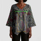 Geb Ancient Egyptian Kimono Sleeve Blouse with Serpent Throne and Snake Skin Texture Egyptian Earth God Tribute - African Pride