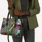 Geb Ancient Egyptian Leather Bag with Serpent Throne and Snake Skin Texture Egyptian Earth God Tribute - African Pride