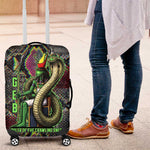 Geb Ancient Egyptian Luggage Cover with Serpent Throne and Snake Skin Texture Egyptian Earth God Tribute - African Pride