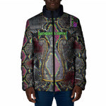 Geb Ancient Egyptian Padded Jacket with Serpent Throne and Snake Skin Texture Egyptian Earth God Tribute - African Pride