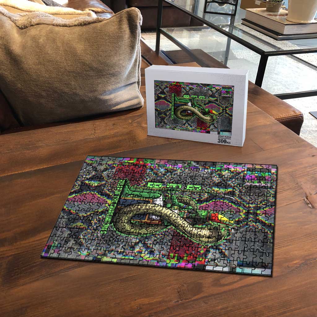 Geb Ancient Egyptian Puzzle with Serpent Throne and Snake Skin Texture Egyptian Earth God Tribute - African Pride