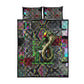 Geb Ancient Egyptian Quilt Bed Set with Serpent Throne and Snake Skin Texture Egyptian Earth God Tribute - African Pride