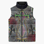 Geb Ancient Egyptian Sleeveless Puffer Jacket with Serpent Throne and Snake Skin Texture Egyptian Earth God Tribute - African Pride