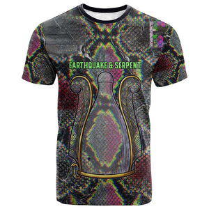 Geb Ancient Egyptian T shirt with Serpent Throne and Snake Skin Texture Egyptian Earth God Tribute - African Pride