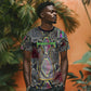 Geb Ancient Egyptian T shirt with Serpent Throne and Snake Skin Texture Egyptian Earth God Tribute - African Pride