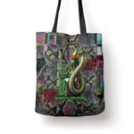 Geb Ancient Egyptian Tote Bag with Serpent Throne and Snake Skin Texture Egyptian Earth God Tribute - African Pride