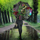 Geb Ancient Egyptian Umbrella with Serpent Throne and Snake Skin Texture Egyptian Earth God Tribute - African Pride