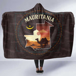Mauritania Hooded Blanket - Desert Sunset Camel Silhouette and Flag Accents