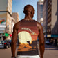 Mauritania Men Tank Top - Desert Sunset Camel Silhouette and Flag Accents