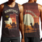 Mauritania Men Tank Top - Desert Sunset Camel Silhouette and Flag Accents