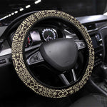 Mauritania Steering Wheel Cover - Desert Sunset Camel Silhouette and Flag Accents