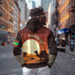 Mauritania Zip Hoodie - Desert Sunset Camel Silhouette and Flag Accents