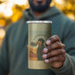 Mauritania 4 in 1 Can Cooler Tumbler - Sidi the Sahara Camel Cartoon and Desert Caravan Design