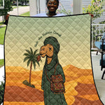 Mauritania Quilt - Sidi the Sahara Camel Cartoon and Desert Caravan Design
