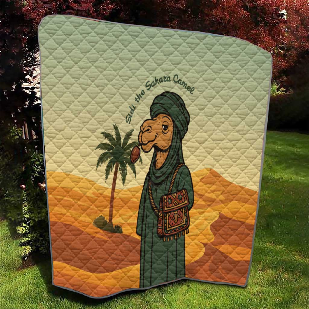 Mauritania Quilt - Sidi the Sahara Camel Cartoon and Desert Caravan Design