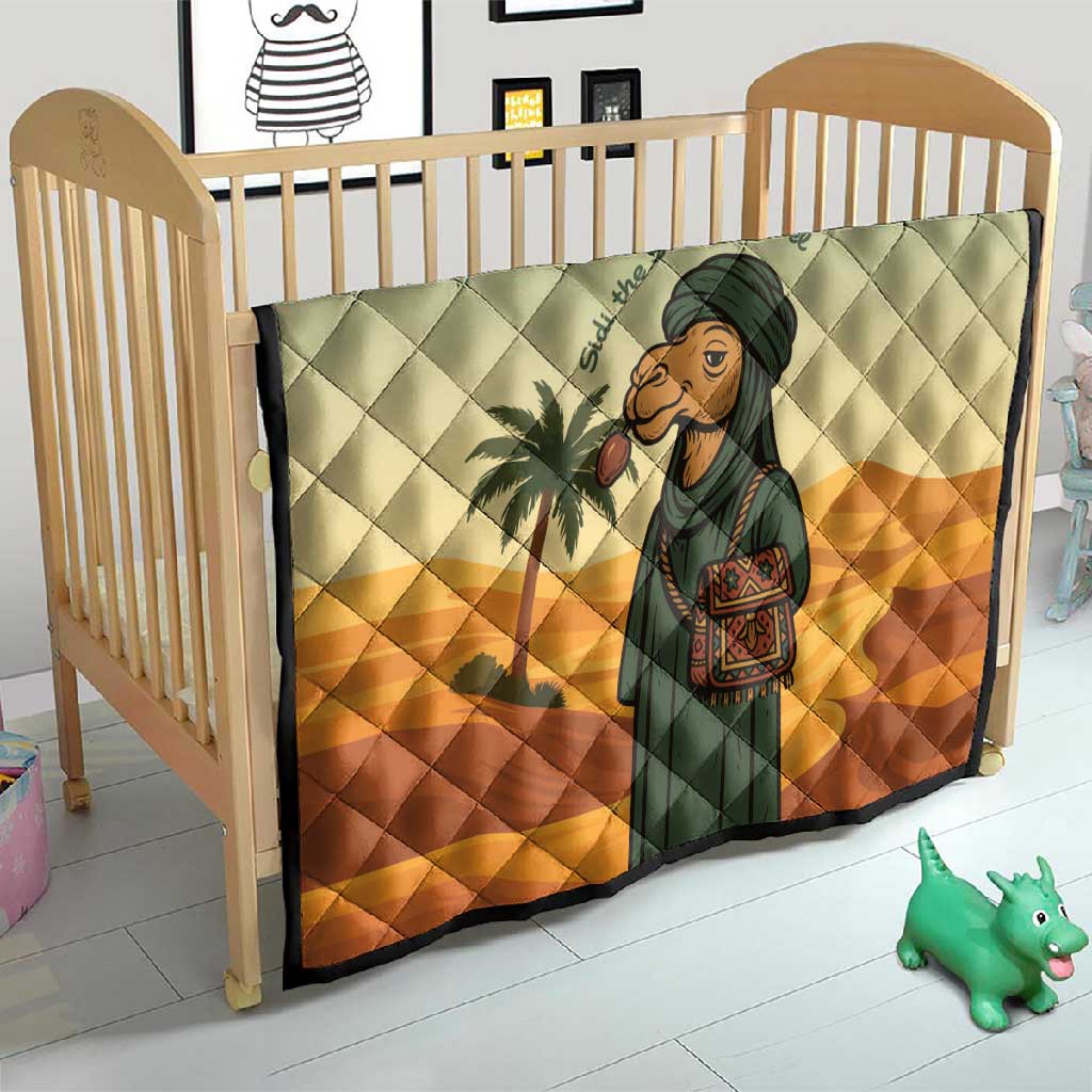 Mauritania Quilt - Sidi the Sahara Camel Cartoon and Desert Caravan Design