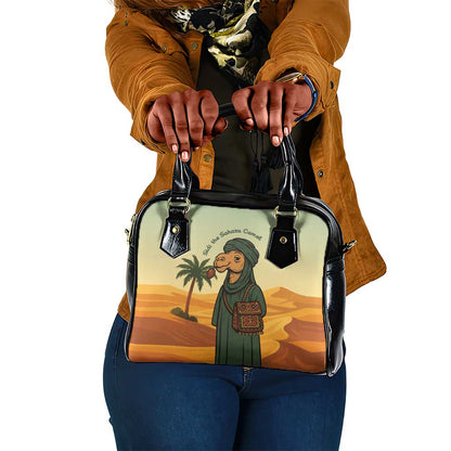 Mauritania Shoulder Handbag - Sidi the Sahara Camel Cartoon and Desert Caravan Design