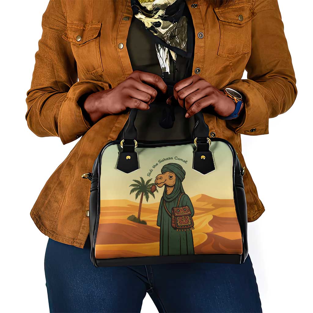 Mauritania Shoulder Handbag - Sidi the Sahara Camel Cartoon and Desert Caravan Design