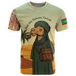 Mauritania T shirt - Sidi the Sahara Camel Cartoon and Desert Caravan Design