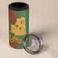 Mauritania 4 in 1 Can Cooler Tumbler - Desert Camel Crescent Moon and Palm Tree Graphic in Red Green Gold Pattern