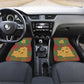 Mauritania Car Mats - Desert Camel Crescent Moon and Palm Tree Graphic in Red Green Gold Pattern