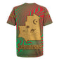 Mauritania Rugby Jersey - Desert Camel Crescent Moon and Palm Tree Graphic in Red Green Gold Pattern