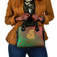 Mauritania Shoulder Handbag - Desert Camel Crescent Moon and Palm Tree Graphic in Red Green Gold Pattern