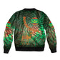 Mauritania Bomber Jacket - Green Tie Dye Camel and Crescent Moon Flag Design