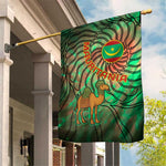 Mauritania Garden Flag - Green Tie Dye Camel and Crescent Moon Flag Design