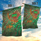 Mauritania Garden Flag - Green Tie Dye Camel and Crescent Moon Flag Design